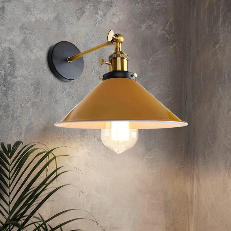 Applique Vintage Industriale E27, Regolabile a Muro ~3421