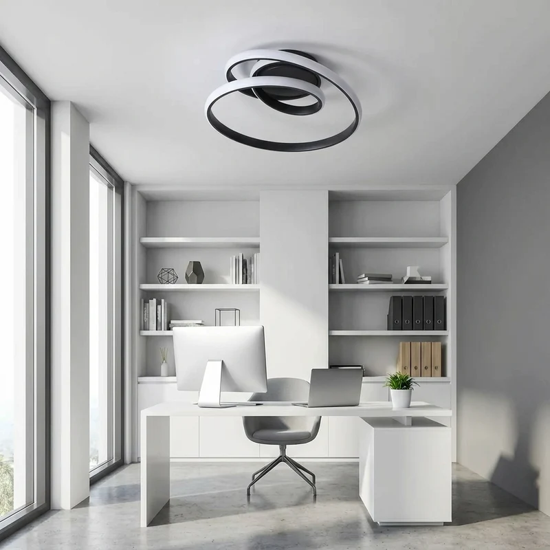 LED-Deckenleuchte aus Aluminium für Schlafzimmer und Wohnzimmer – Spiréclat