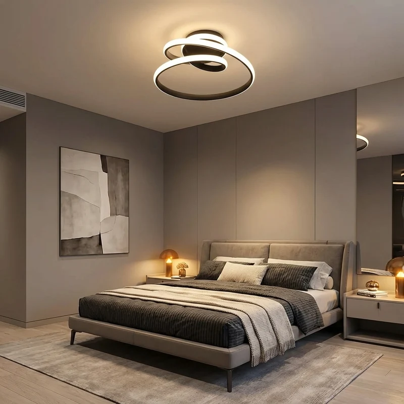 LED-Deckenleuchte aus Aluminium für Schlafzimmer und Wohnzimmer – Spiréclat