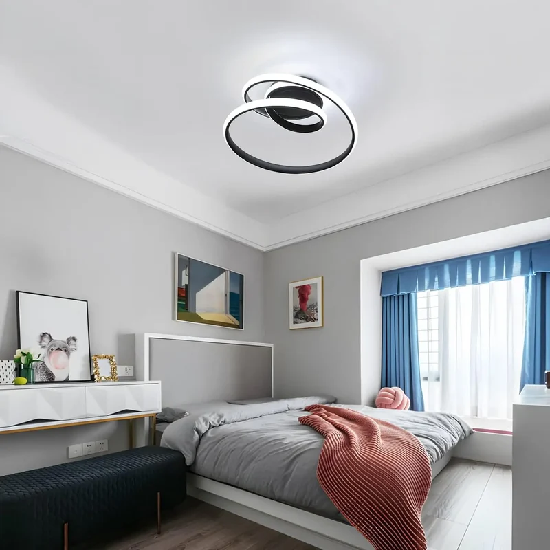 LED-Deckenleuchte aus Aluminium für Schlafzimmer und Wohnzimmer – Spiréclat
