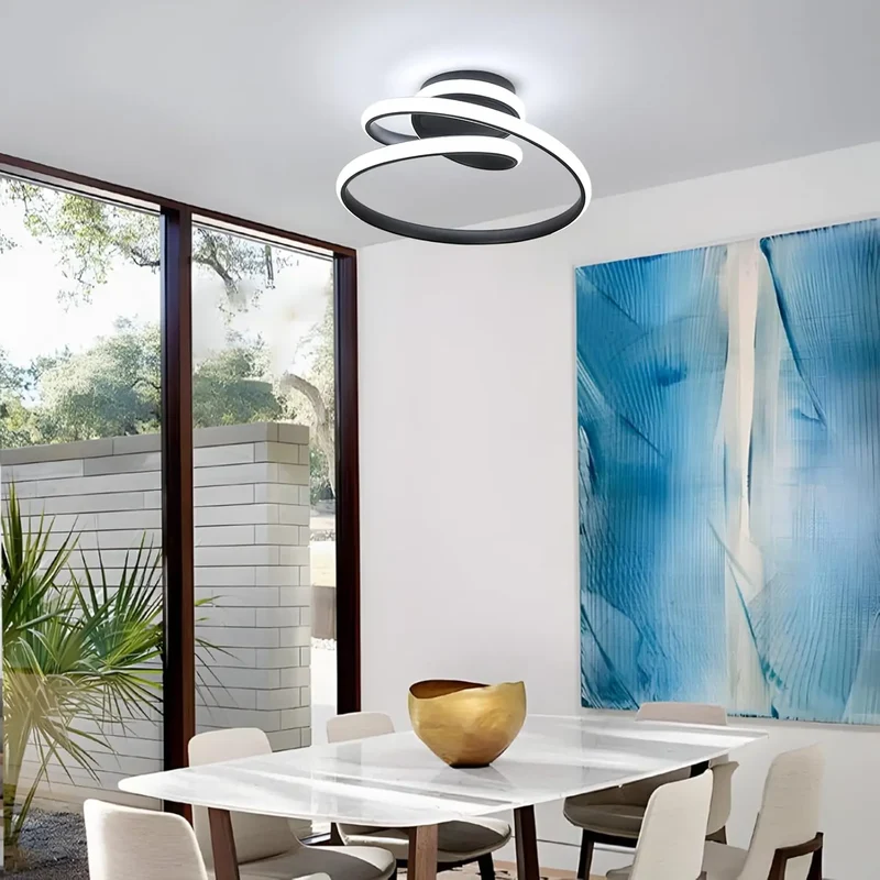 LED-Deckenleuchte aus Aluminium für Schlafzimmer und Wohnzimmer – Spiréclat
