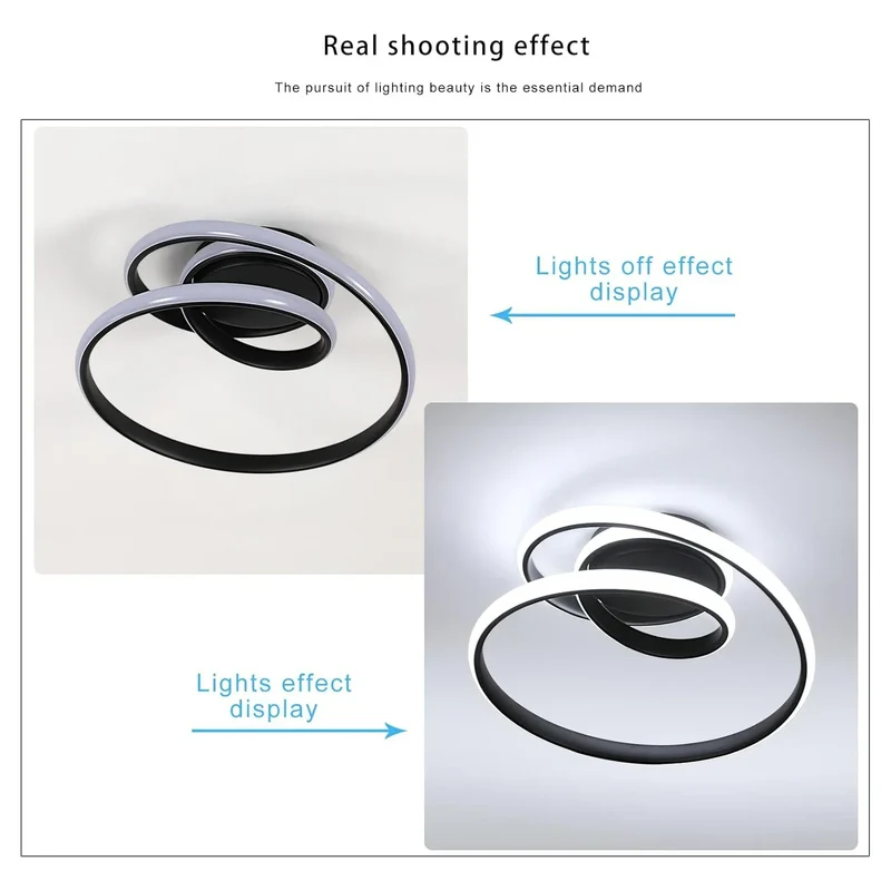 LED-Deckenleuchte aus Aluminium für Schlafzimmer und Wohnzimmer – Spiréclat