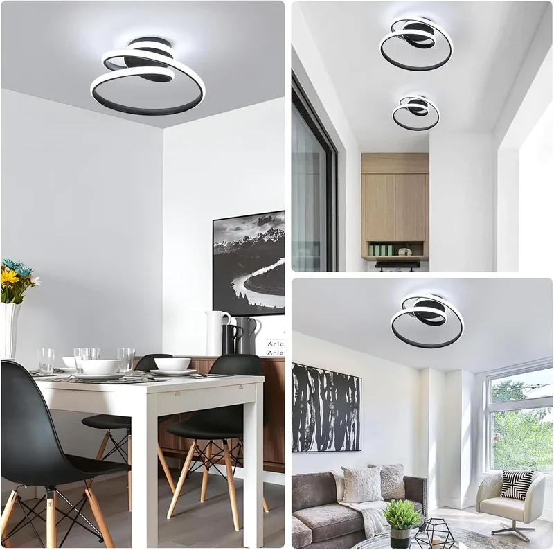 LED-Deckenleuchte aus Aluminium für Schlafzimmer und Wohnzimmer – Spiréclat