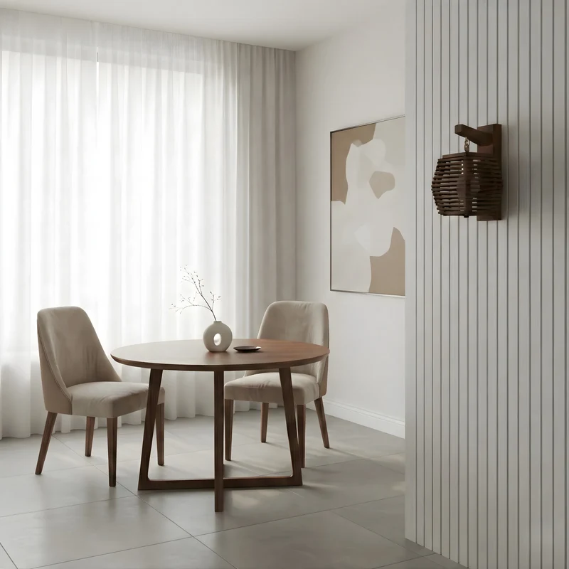 Wandleuchte aus Bambus und Rattan – Bamboise