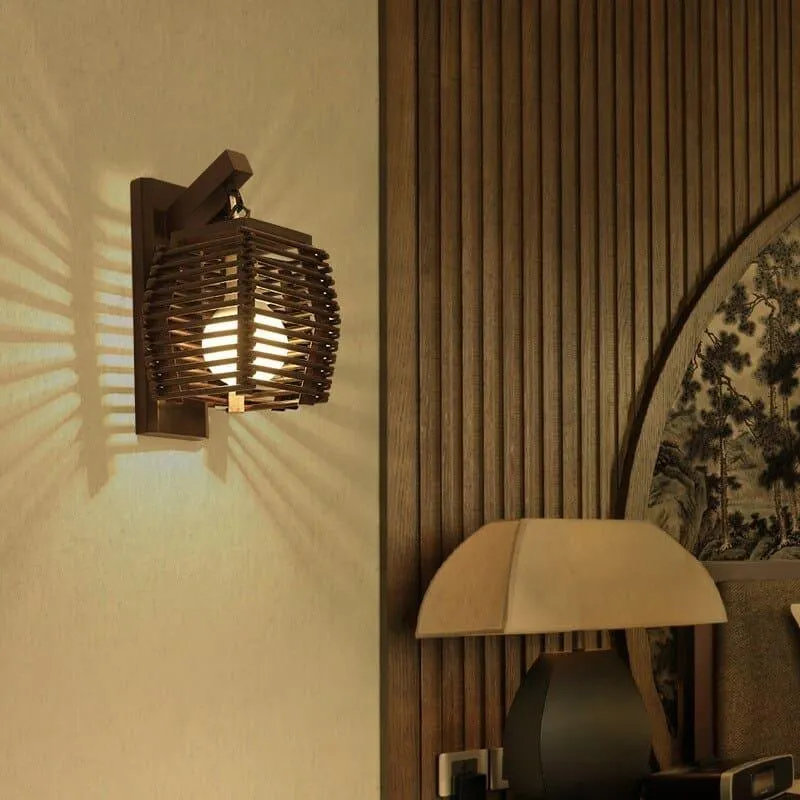 Wandleuchte aus Bambus und Rattan – Bamboise