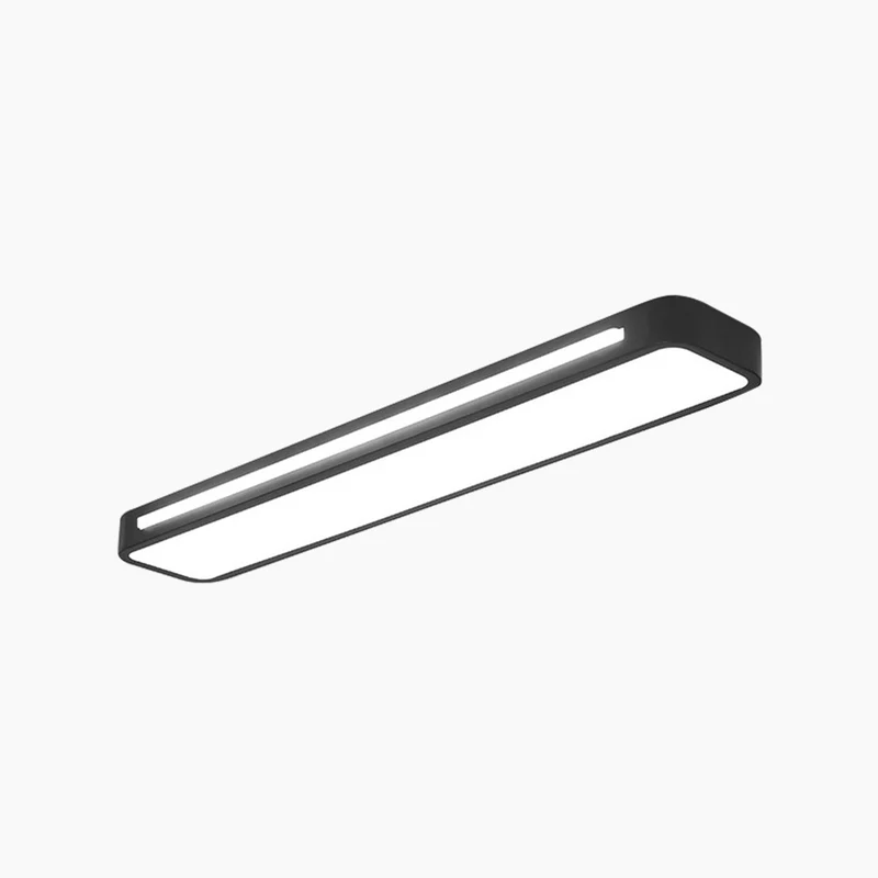Flush Mount Ceiling Light Nordic Linear LED Rectangle, Black / White