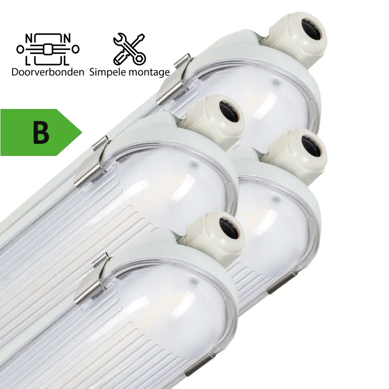 4er-PACK – LED's Light Pro Philips LED TL Leuchte mit Strip 120 cm – Koppelbar – Power Switch – Energielabel B – 5400 lm – 185 lm/W – 30 W – 4000 K