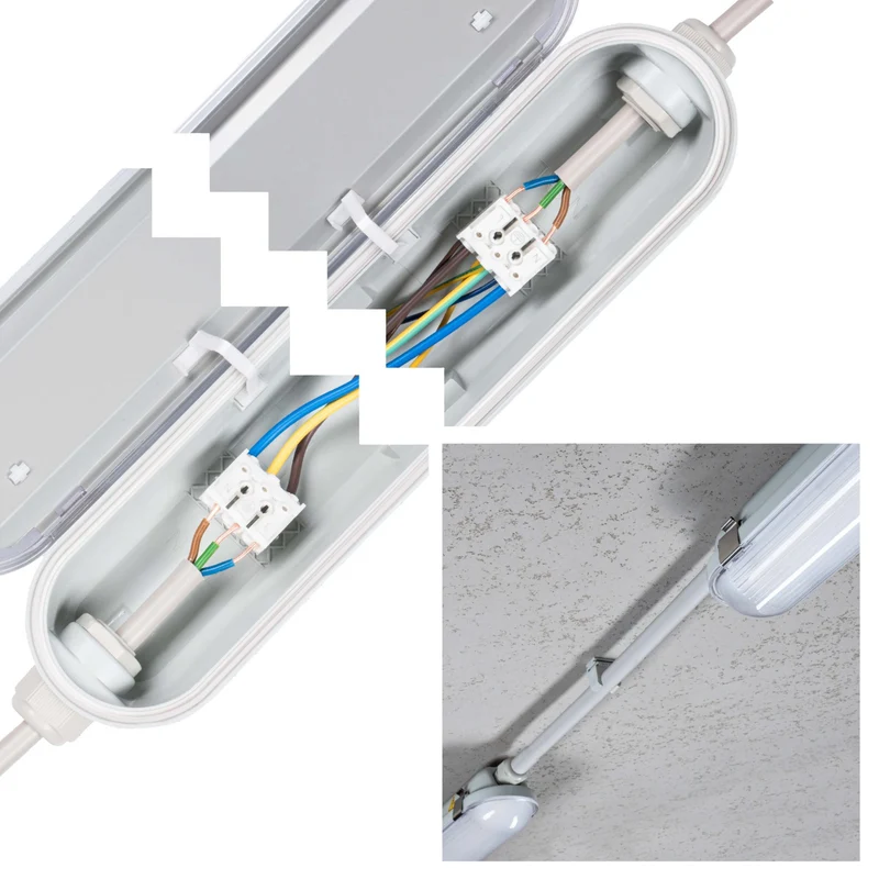 Philips LED-Leuchtstoffröhrenleuchte Light Pro mit 120 cm LED-Streifen – Verbindbar – Netzschalter – Energieeffizienzklasse B – 5400 lm – 185 lm/W – 30 W – 4000 K