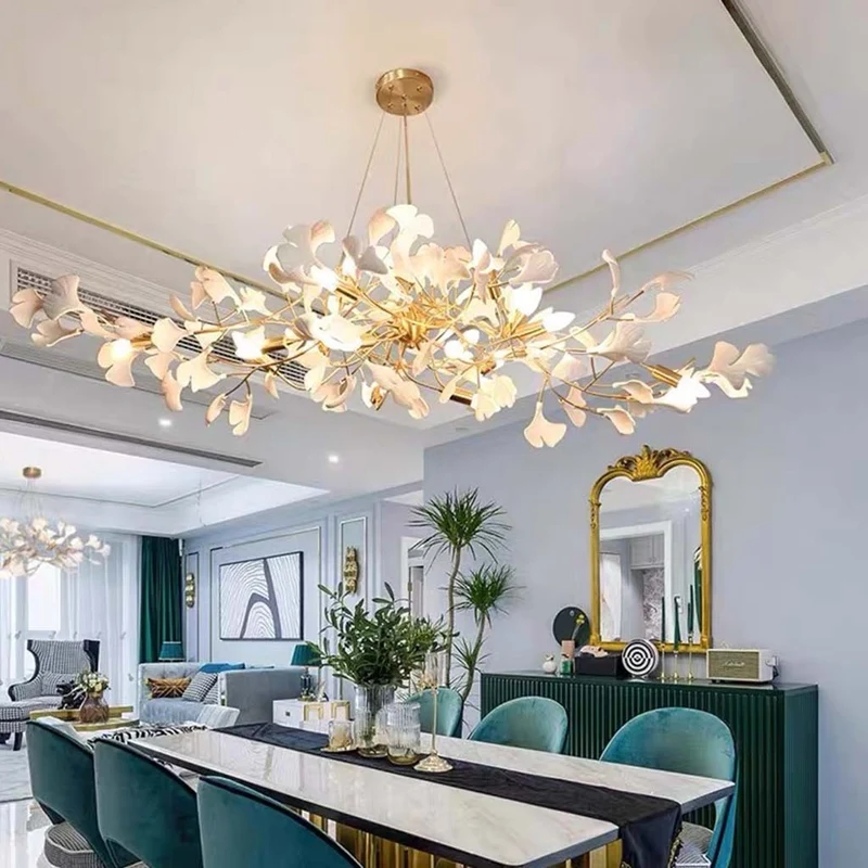 Chandelier Artistic Decorative Ginkgo Leaves