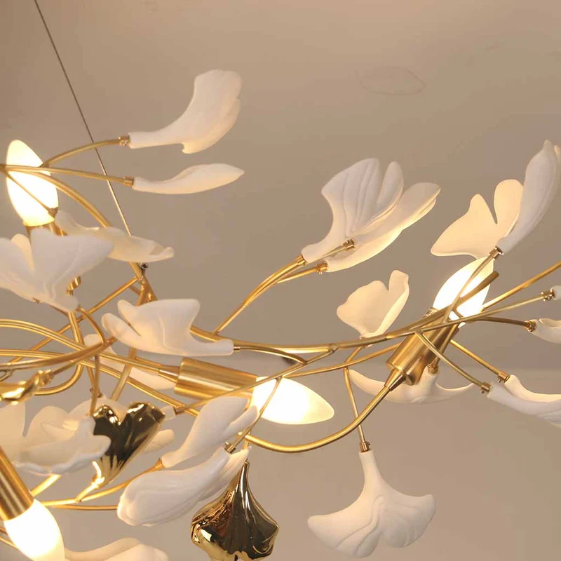 Chandelier Artistic Decorative Ginkgo Leaves
