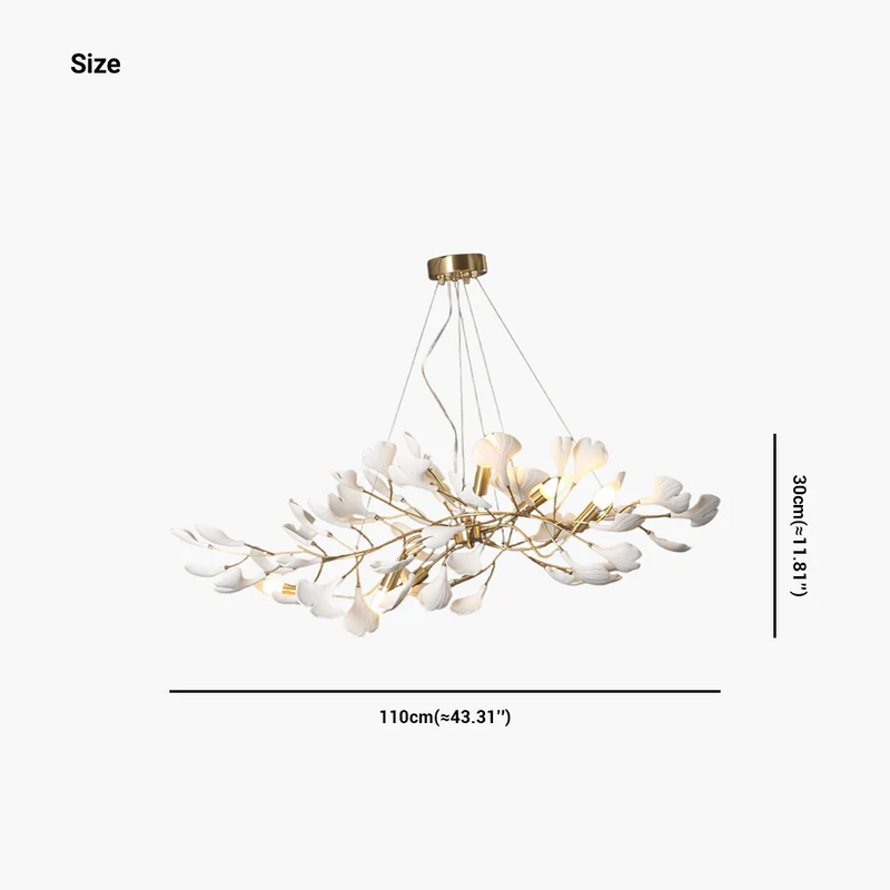 Chandelier Artistic Decorative Ginkgo Leaves