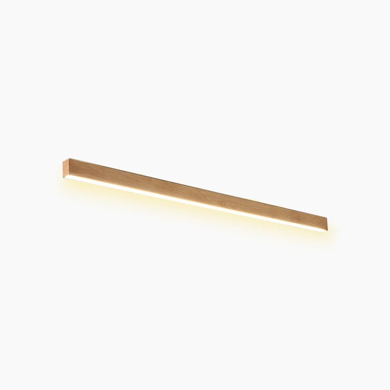 Flush Mount Ceiling Light Minimalist Linear Dimmable LED, Log/Walnut Color