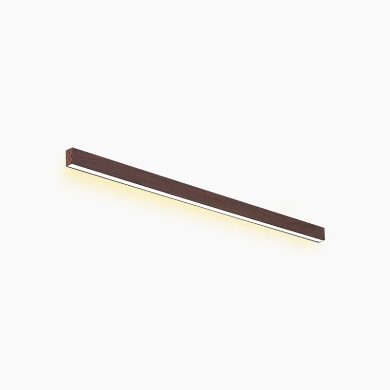 Flush Mount Ceiling Light Minimalist Linear Dimmable LED, Log/Walnut Color