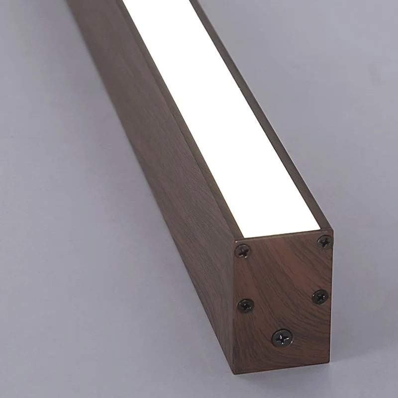 Flush Mount Ceiling Light Minimalist Linear Dimmable LED, Log/Walnut Color