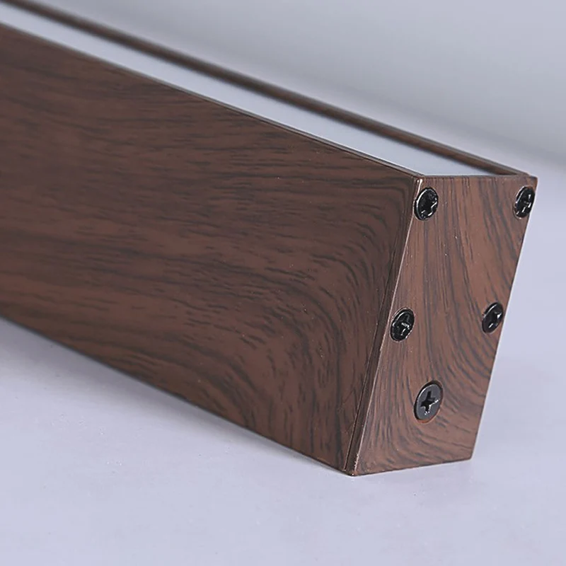 Flush Mount Ceiling Light Minimalist Linear Dimmable LED, Log/Walnut Color