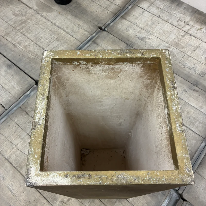 Pflanzkübel Säule Hoch Pflanzgefäß Gold Vintage Übertopf Gebraucht