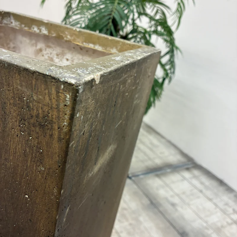 Pflanzkübel Säule Hoch Pflanzgefäß Gold Vintage Übertopf Gebraucht