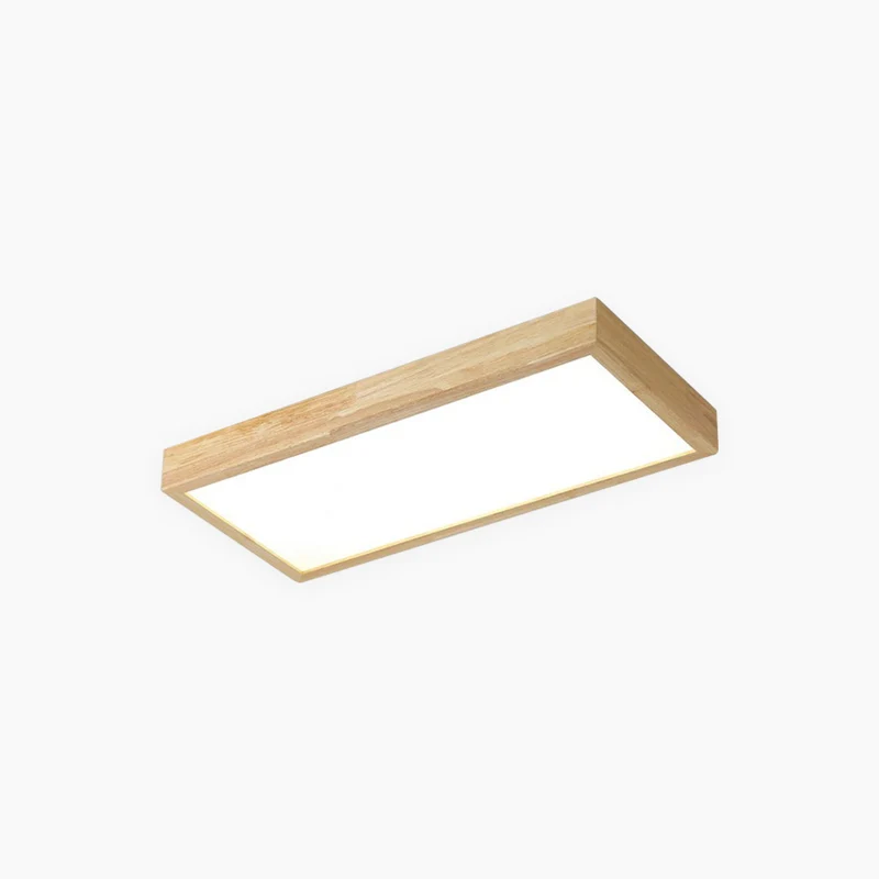 Ceiling Light Flush Mount Nordic Wooden Rectangle Bright LED Dimmable