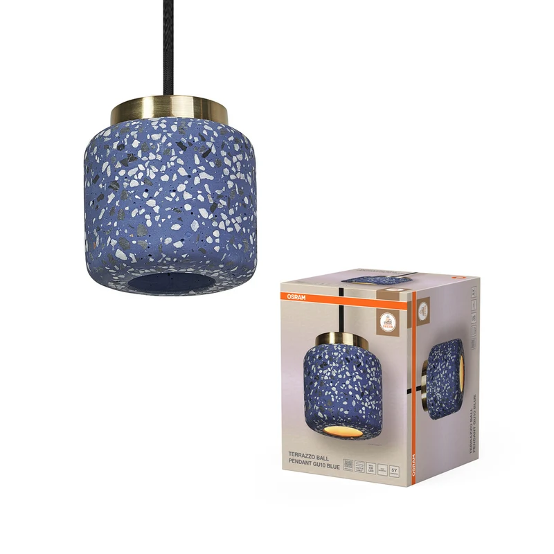 OSRAM DECOR Terazzo Ball Pendelleuchte Blau, GU10
