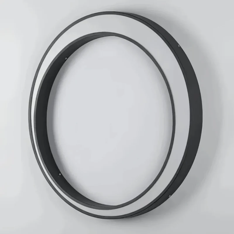 Flache LED-Außenwandleuchte im Ringdesign, Schwarz