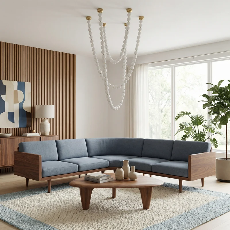 Moderne LED-Hängeleuchte aus Legierung für Wohnzimmer – Argentique