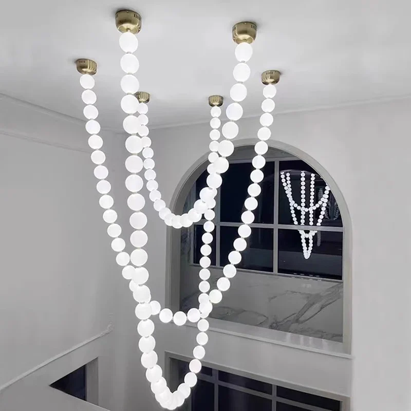 Moderne LED-Hängeleuchte aus Legierung für Wohnzimmer – Argentique