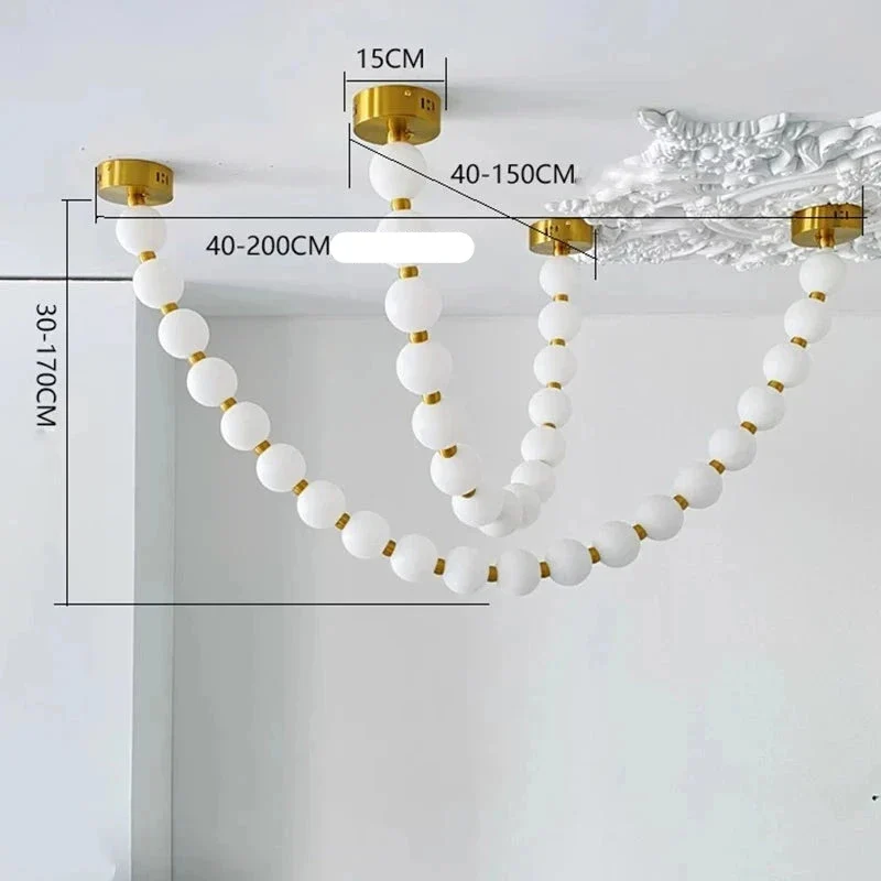 Moderne LED-Hängeleuchte aus Legierung für Wohnzimmer – Argentique