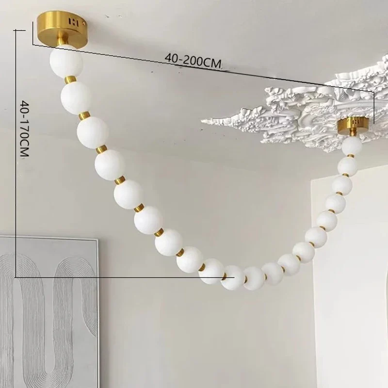 Moderne LED-Hängeleuchte aus Legierung für Wohnzimmer – Argentique