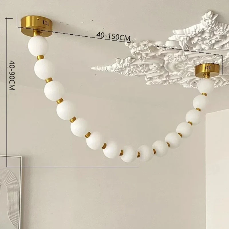 Moderne LED-Hängeleuchte aus Legierung für Wohnzimmer – Argentique