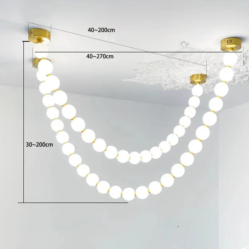 Moderne LED-Hängeleuchte aus Legierung für Wohnzimmer – Argentique