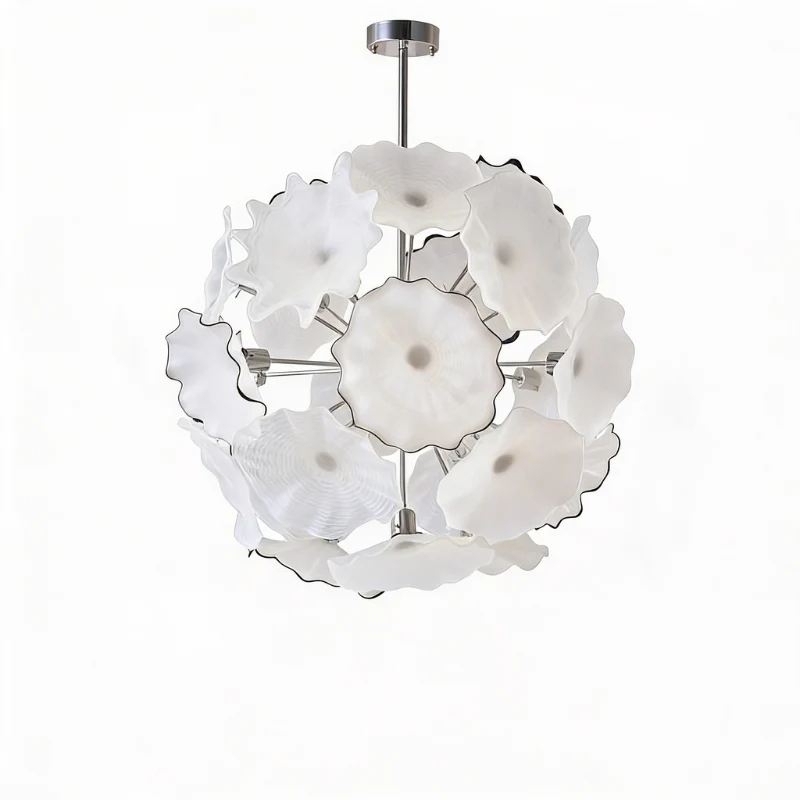 Murano-Glas Kronleuchter Weiß – Floréade