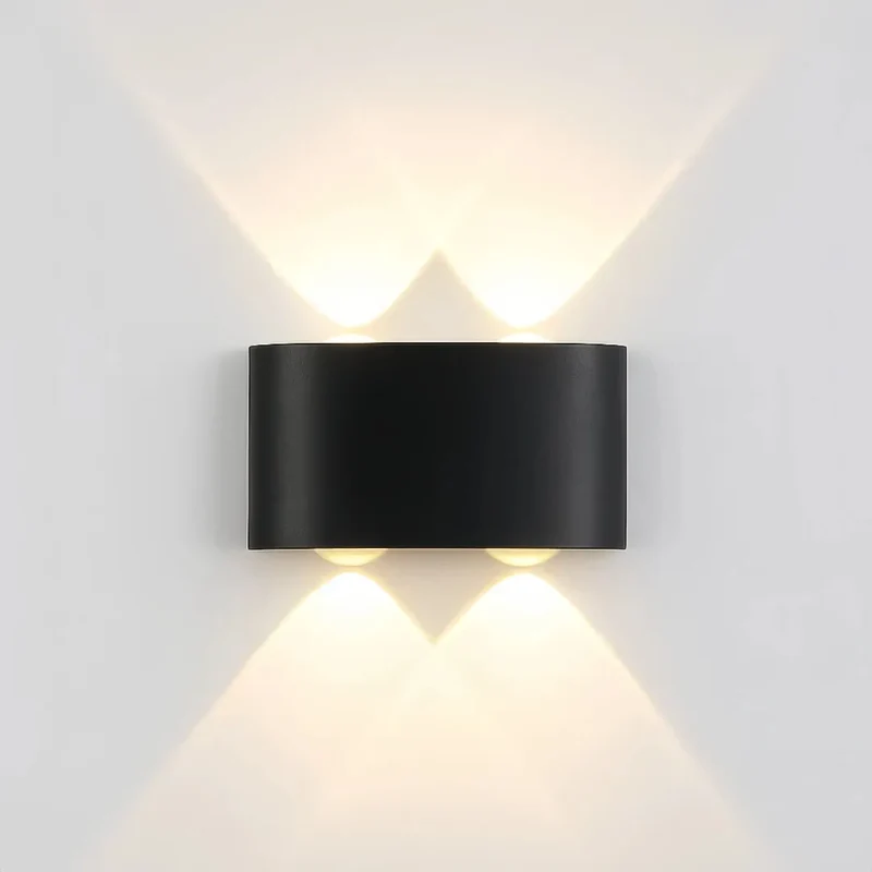 Moderne LED Außenwandleuchte Up & Down IP65 rechteckig