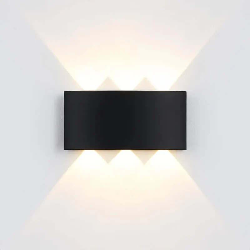 Moderne LED Außenwandleuchte Up & Down IP65 rechteckig