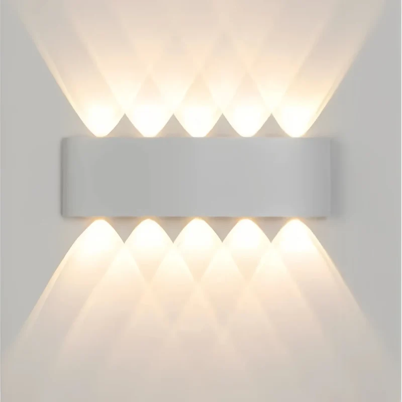 Moderne LED Außenwandleuchte Up & Down IP65 rechteckig