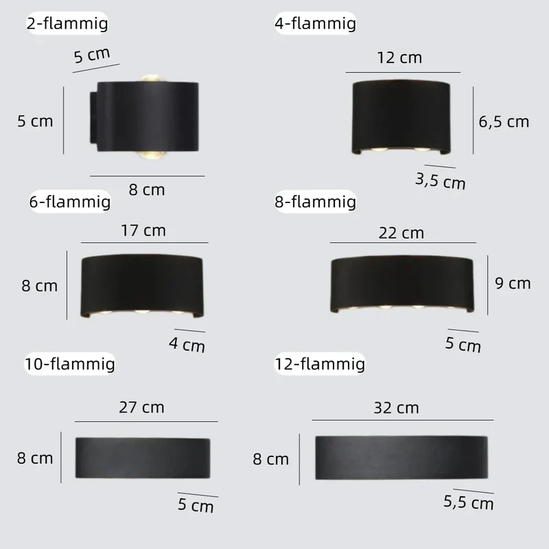 Moderne LED Außenwandleuchte Up & Down IP65 rechteckig