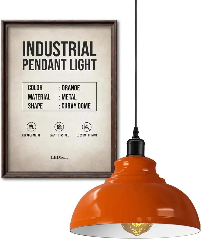 Lampada a sospensione vintage retrò, lampada a sospensione Ø29cm ~ 3368
