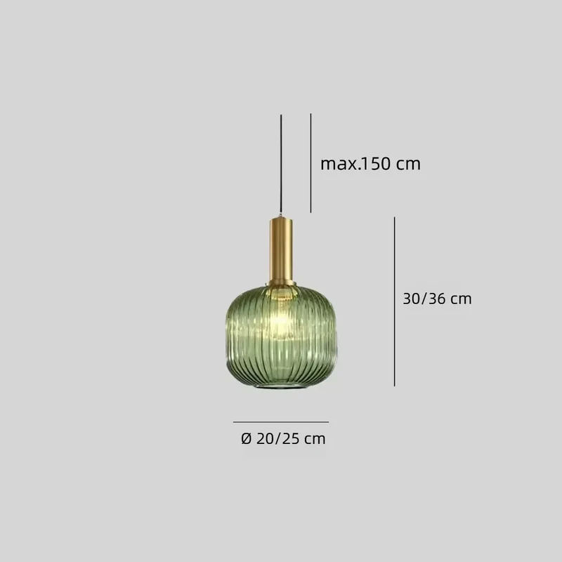 Vintage Glas-Pendelleuchte für das Esszimmer