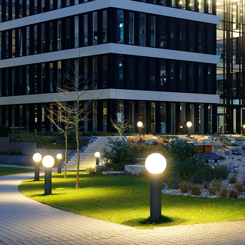 LED-Gartenkugel-Lampe aus schwarzem Metall – Orbiron