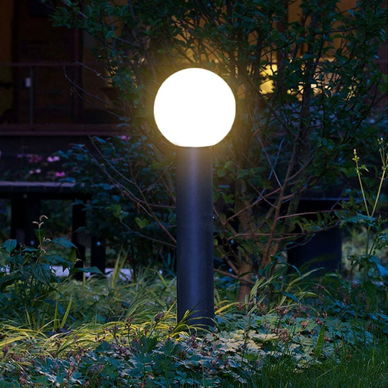 LED-Gartenkugel-Lampe aus schwarzem Metall – Orbiron
