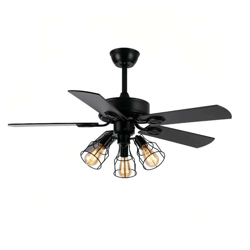 5-Flügel Deckenventilator im Retro Design mit Licht