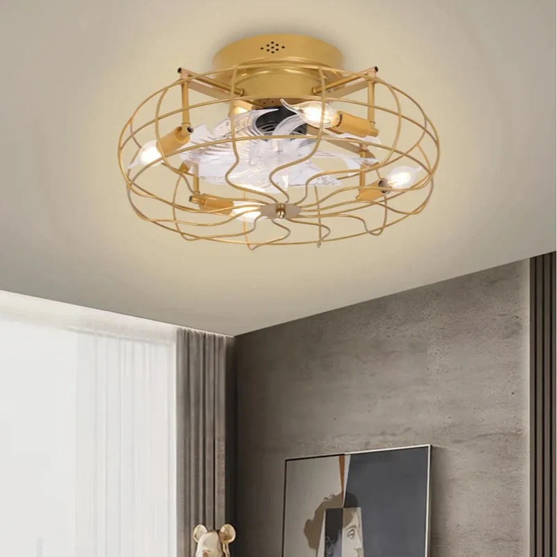 Deckenventilator im Vintage-Stil aus Metall mit Licht