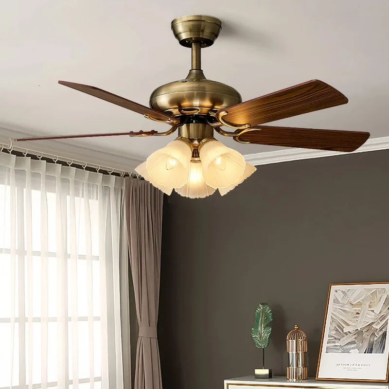 Retro-Deckenventilator mit Licht fürs Wohnzimmer