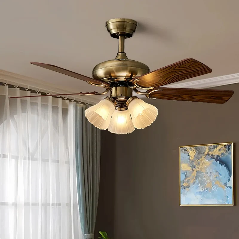 Retro-Deckenventilator mit Licht fürs Wohnzimmer