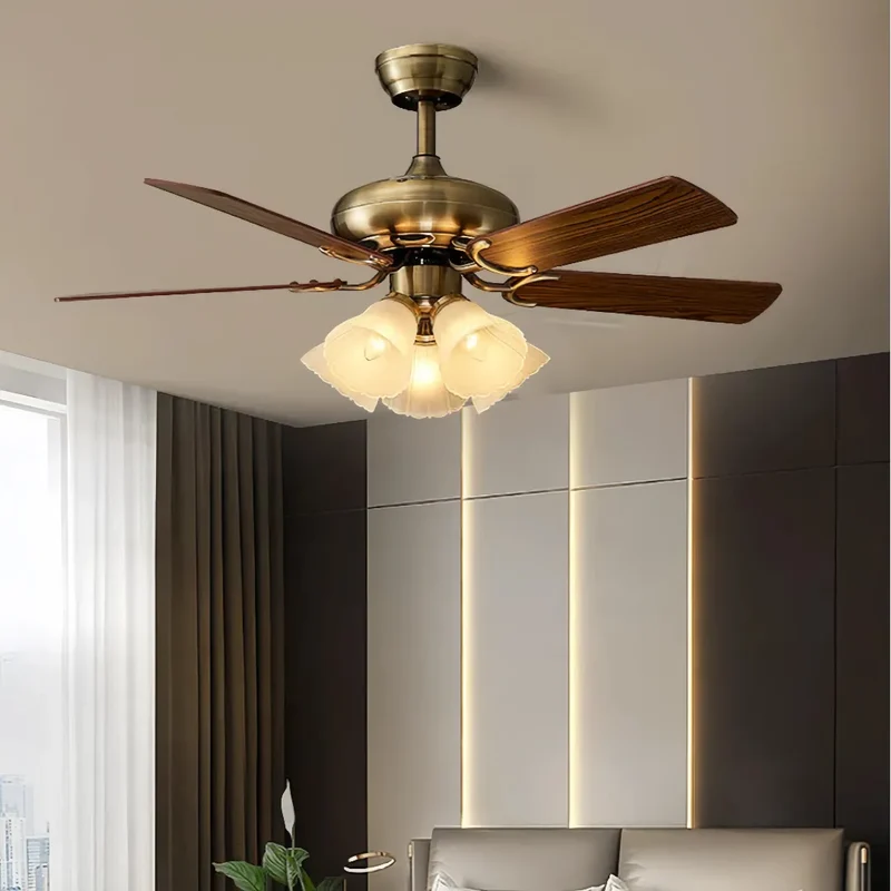 Retro-Deckenventilator mit Licht fürs Wohnzimmer