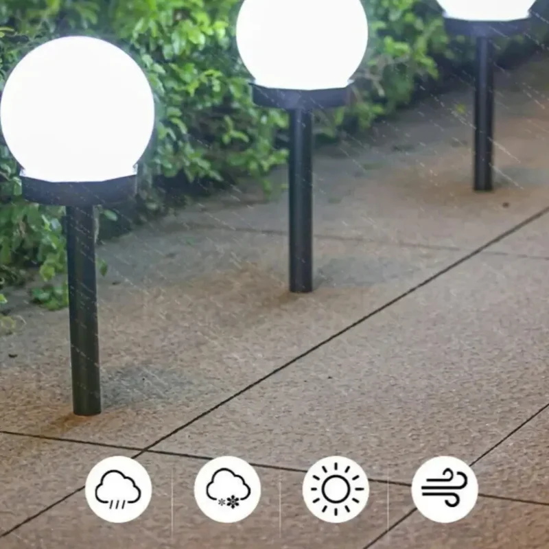 Solar-LED-Gartenleuchte Kugel mit Erdspieß, IP65