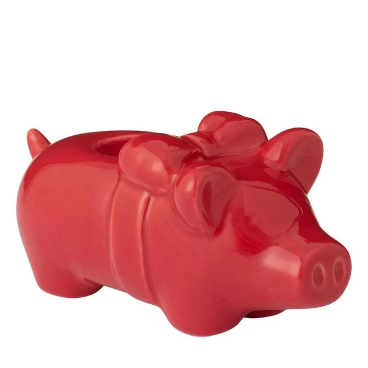 Ib Laursen Kerzenhalter Schweinchen rot