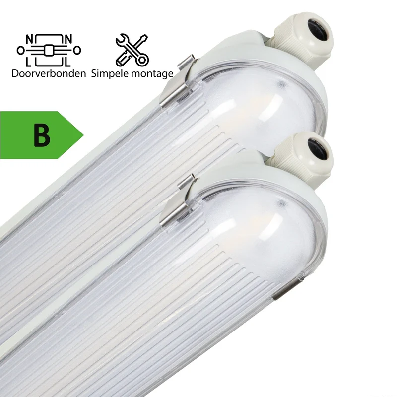2er-PACK – LED's Light Pro Philips LED TL Leuchte mit Strip 120 cm – Koppelbar – Power Switch – Energielabel B – 5400 lm – 185 lm/W – 30 W – 4000 K