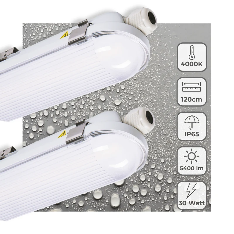 2er-PACK – LED's Light Pro Philips LED TL Leuchte mit Strip 120 cm – Koppelbar – Power Switch – Energielabel B – 5400 lm – 185 lm/W – 30 W – 4000 K