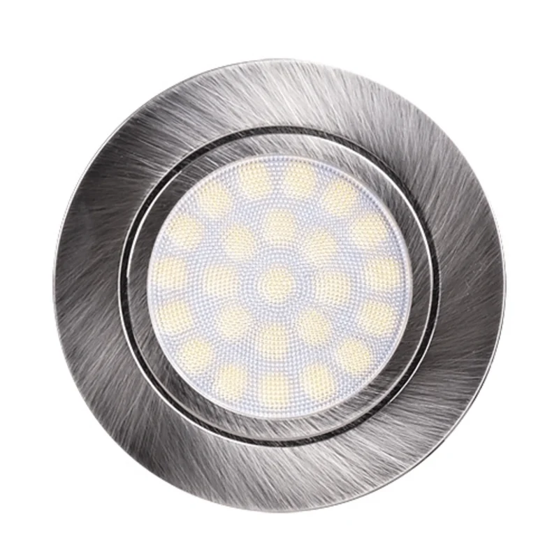 LED Schrankbeleuchtung Einbauspot - Ø56mm - Edelstahloptik - 4W - 4200K - 230V