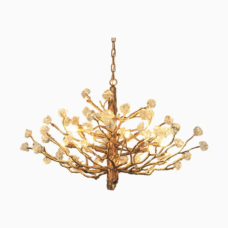 Chandelier Vintage Unique Gemstone Brass Tree Branch